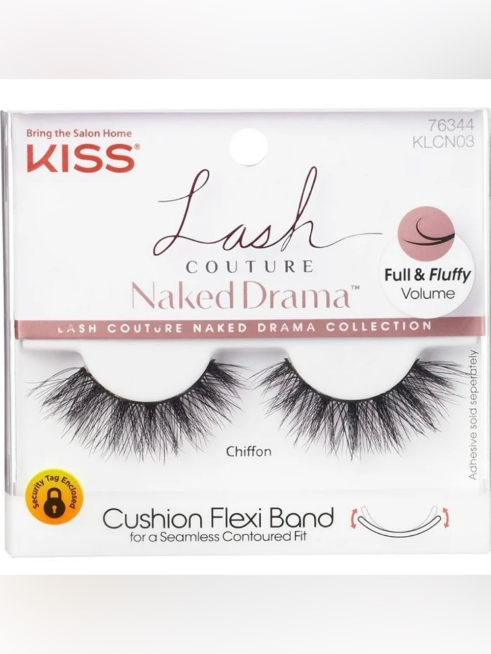 NIB KISS Lash Couture Naked Drama False Lashes - Chiffon Black